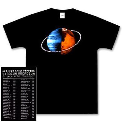 Red Hot Chili Peppers - Black Globe T-Shirt w/ 2nd Leg Dates