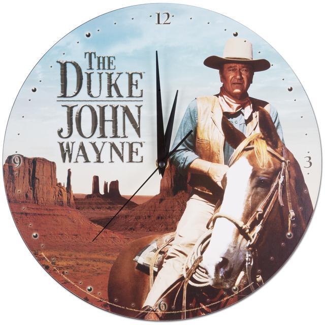John Wayne 13" Cordless Wood Wall Clock