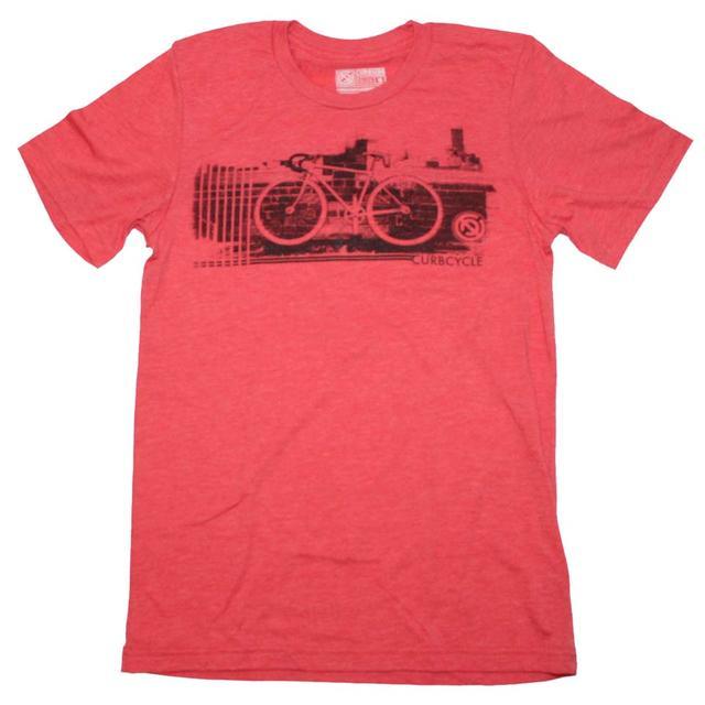 Designer Streetwear T Shirt | Curbside Clothing Curbcycle Black on Heather Red T-Shirt